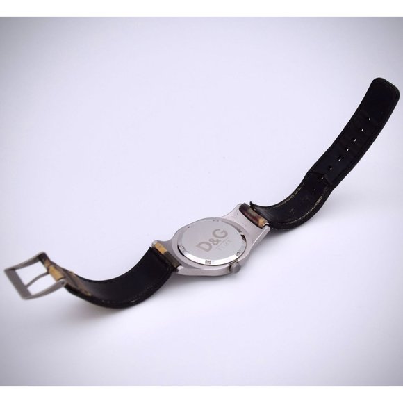 Dolce Gabbana D&G Round Analog Watch Black Dial Camo Band 24 hour Second Hand - Picture 6 of 6